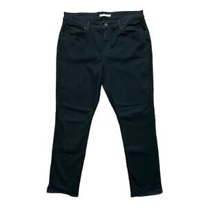 LEVI'S Classic Mid Rise Skinny Jeans in Solid Black  VERY stretchy  SZ 18